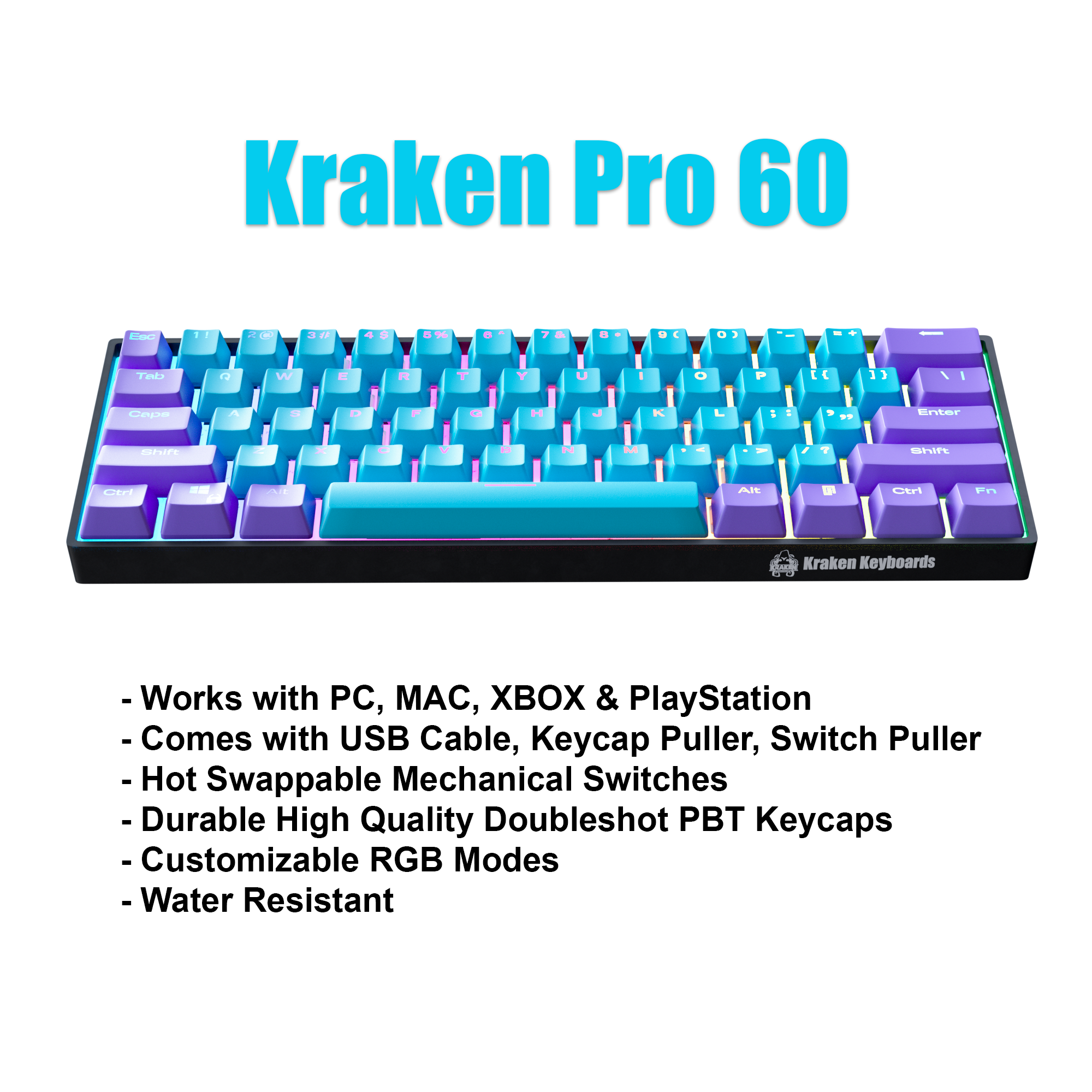 PURPLE RAIN EDITION - Kraken Pro 60% Mechanical Keyboard