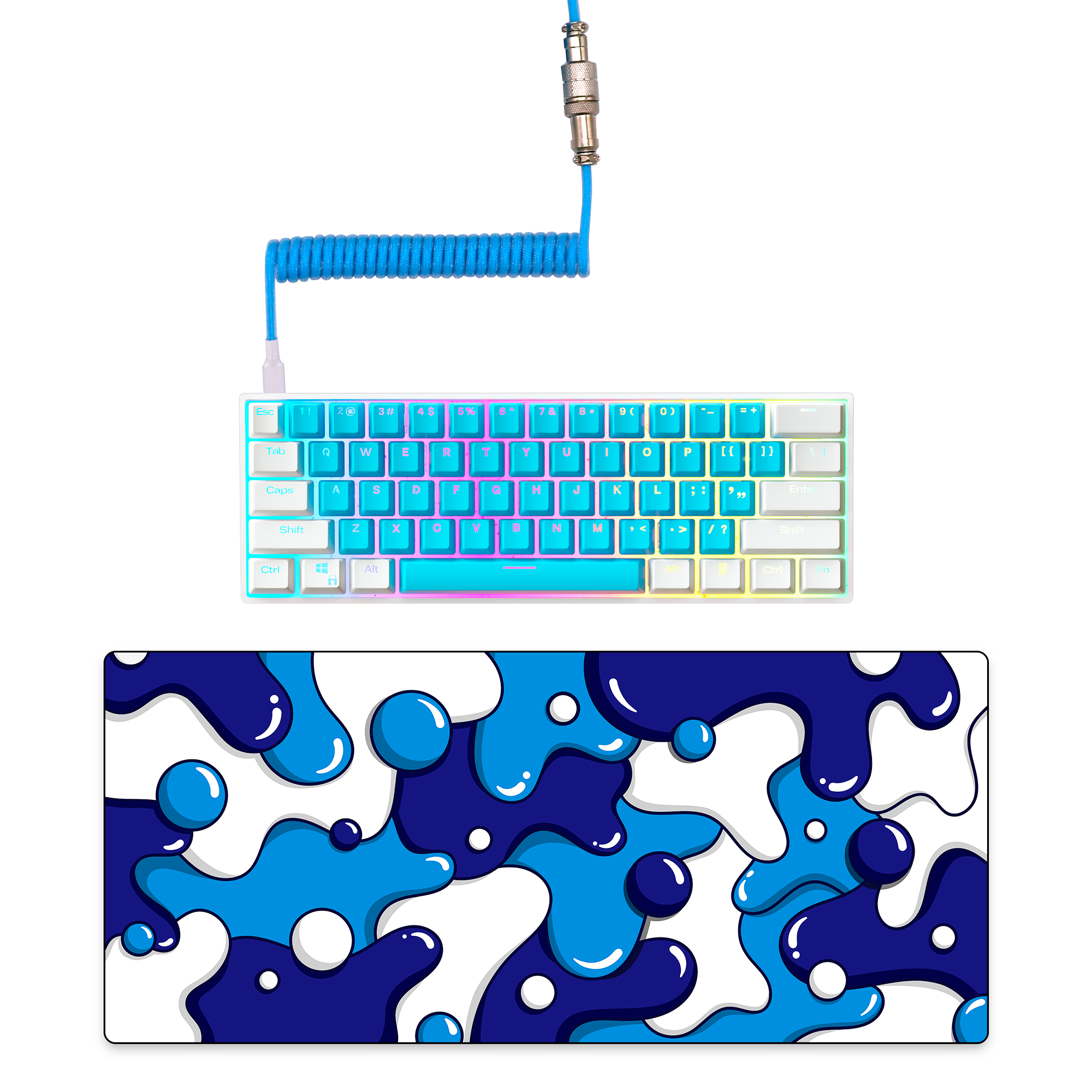 ICE Keyboard + COILED CABLE + MOUSE PAD Bundle