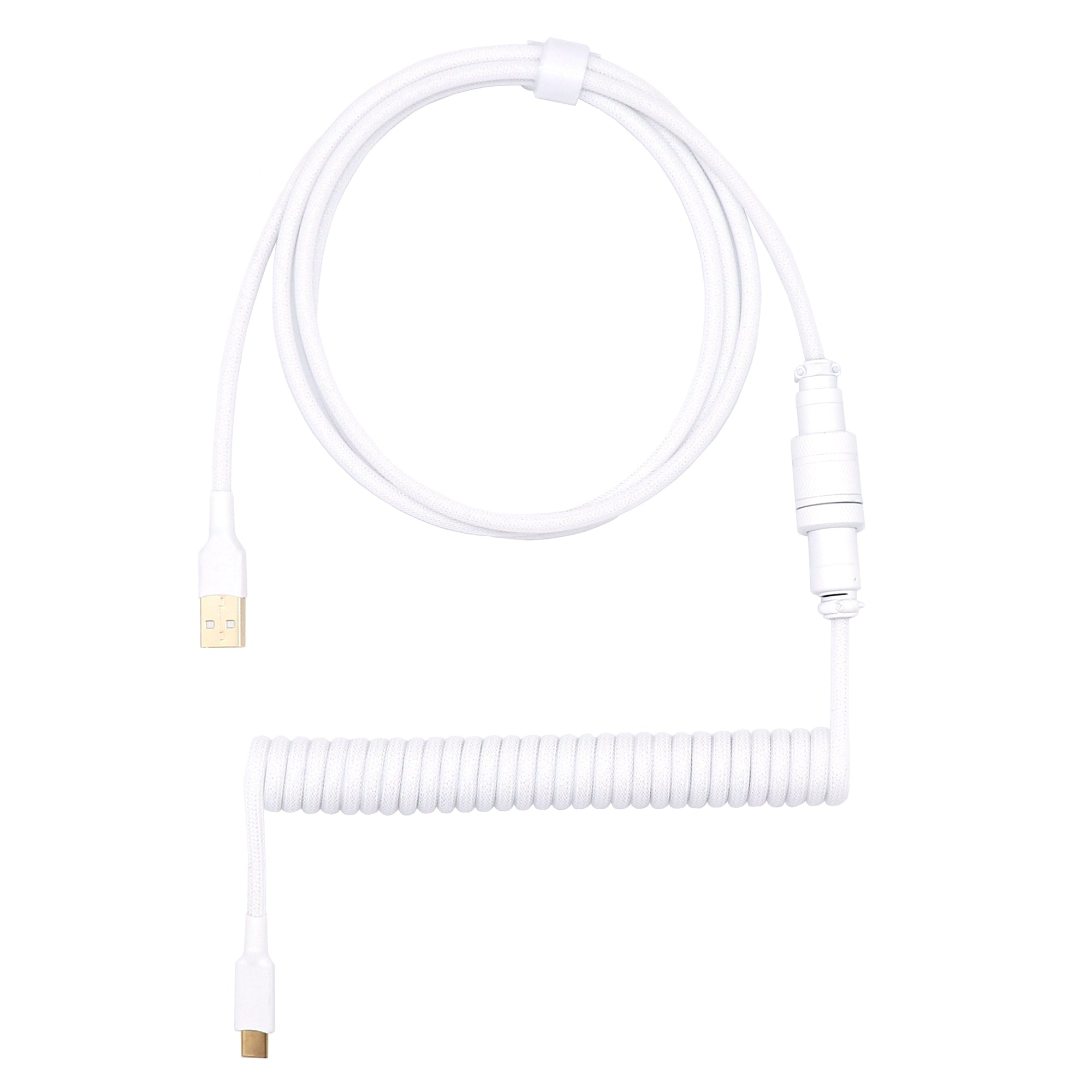Coiled Keyboard Cable - WHITE