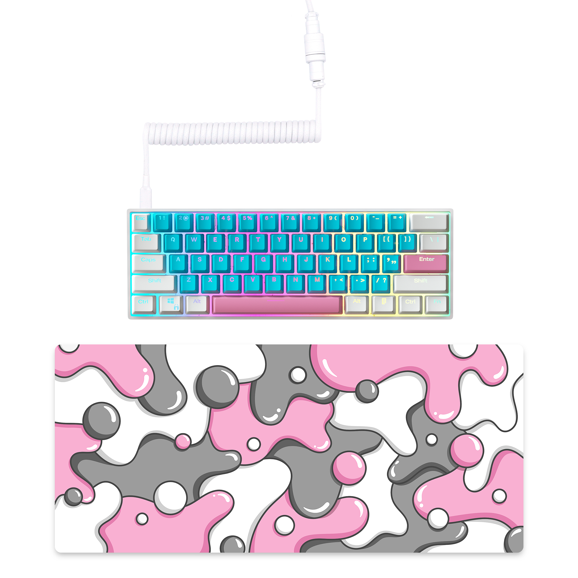 CANDY PAINT Keyboard + COILED CABLE + MOUSE PAD Bundle