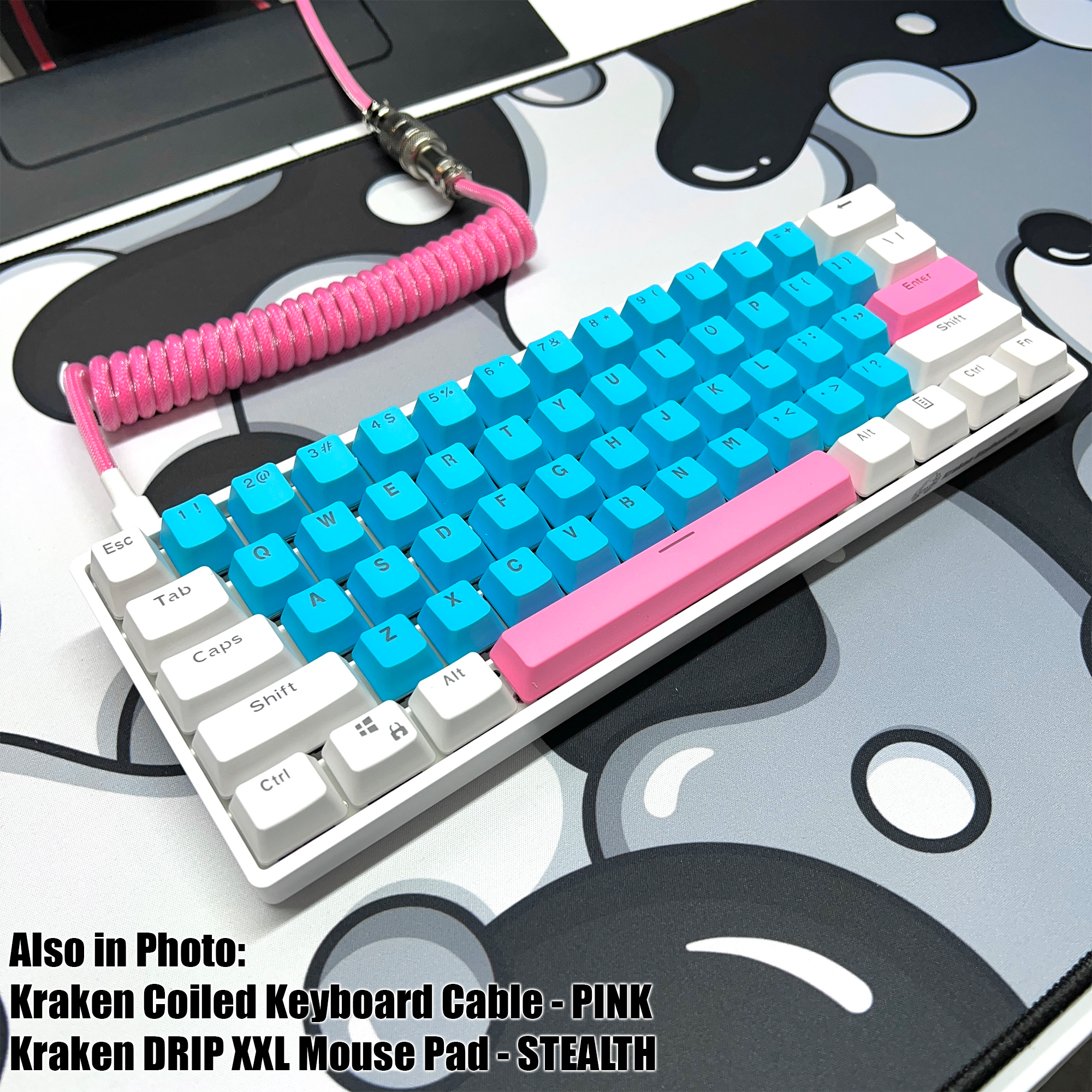 Coiled Keyboard Cable - PINK