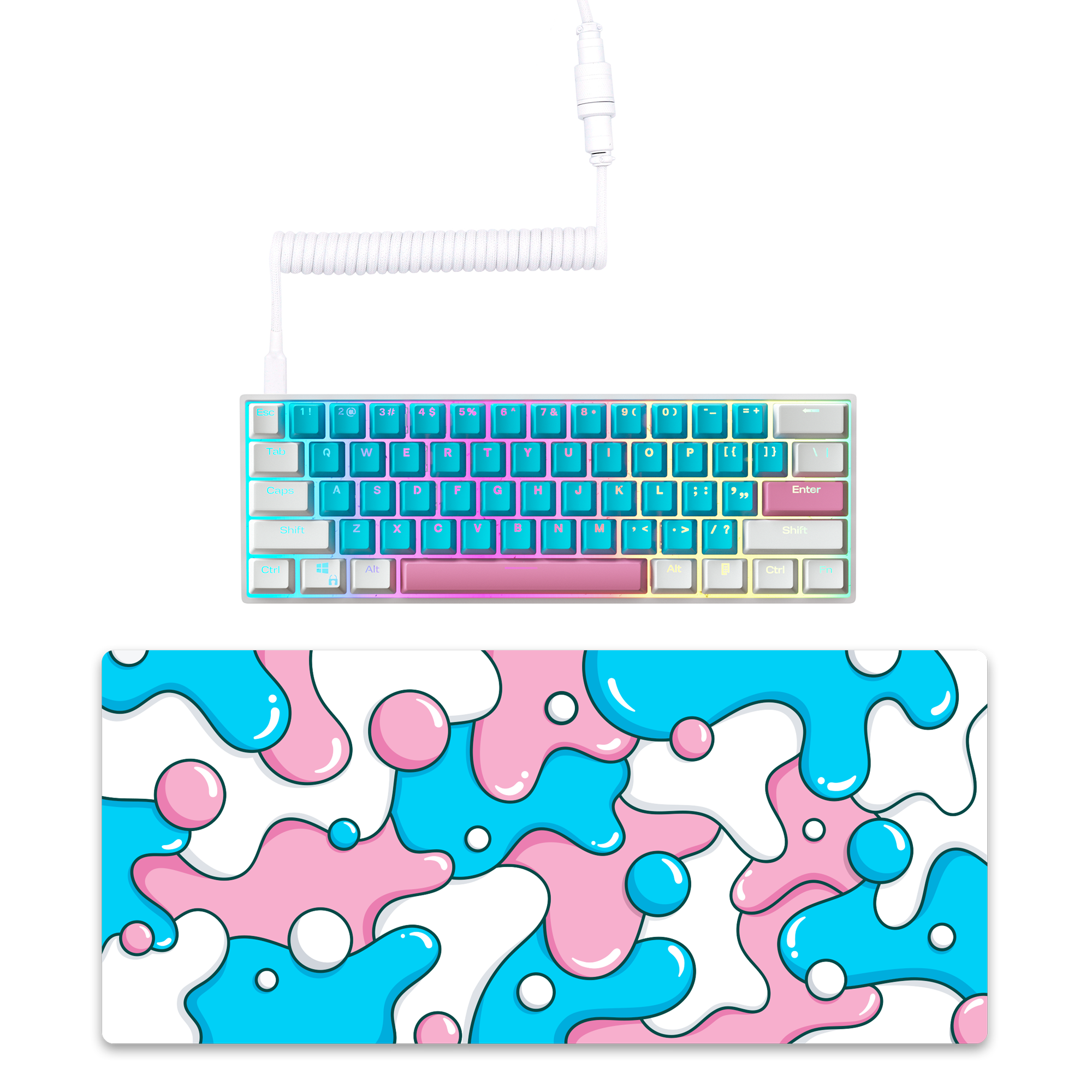 CANDY PAINT Keyboard + COILED CABLE + MOUSE PAD Bundle