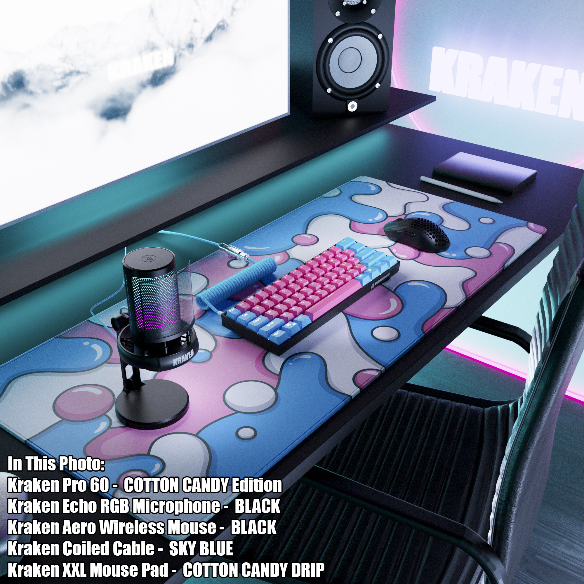 COTTON CANDY Edition | Kraken Pro 60% Mechanical Keyboard | KRAKEN COTTON CANDY Edition | Kraken Pro 60% Mechanical Keyboard | KRAKEN