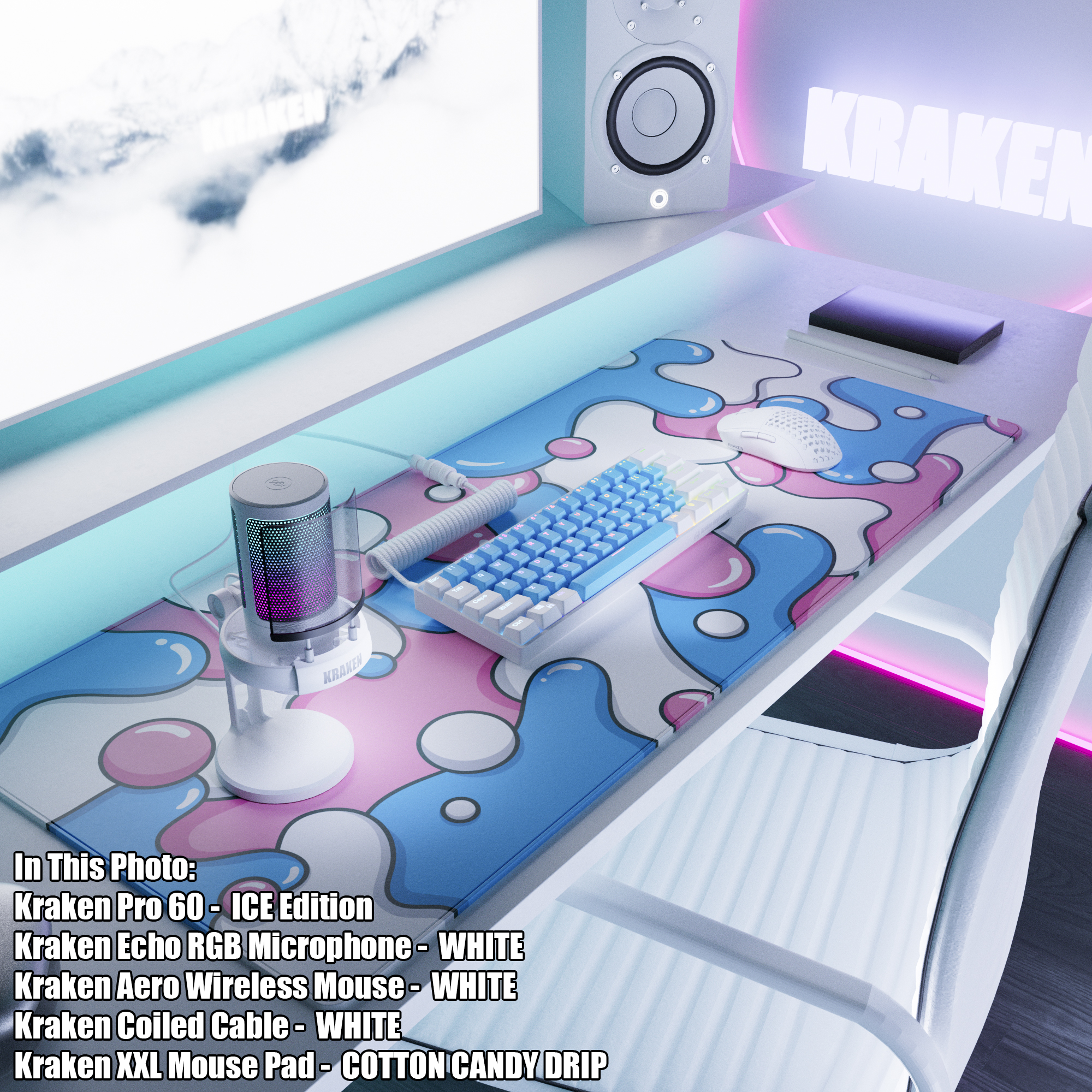 KRAKEN XXL DRIP EDITION Gaming Mouse Pad - ICE | BUY NOW – Kraken KRAKEN XXL DRIP EDITION Gaming Mouse Pad - ICE | BUY NOW – Kraken