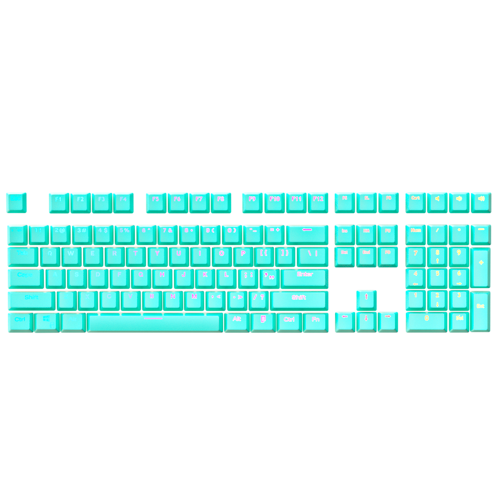 Pure Mint Keycap Set Kraken Keycaps Doubleshot PBT Backlit Ketcaps