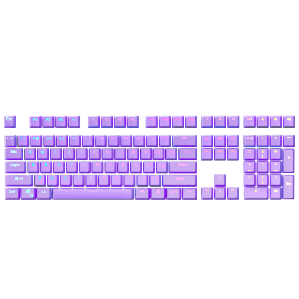 Pure Purple Keycap Set - Kraken Keycaps - Doubleshot PBT - BACKLIT ...