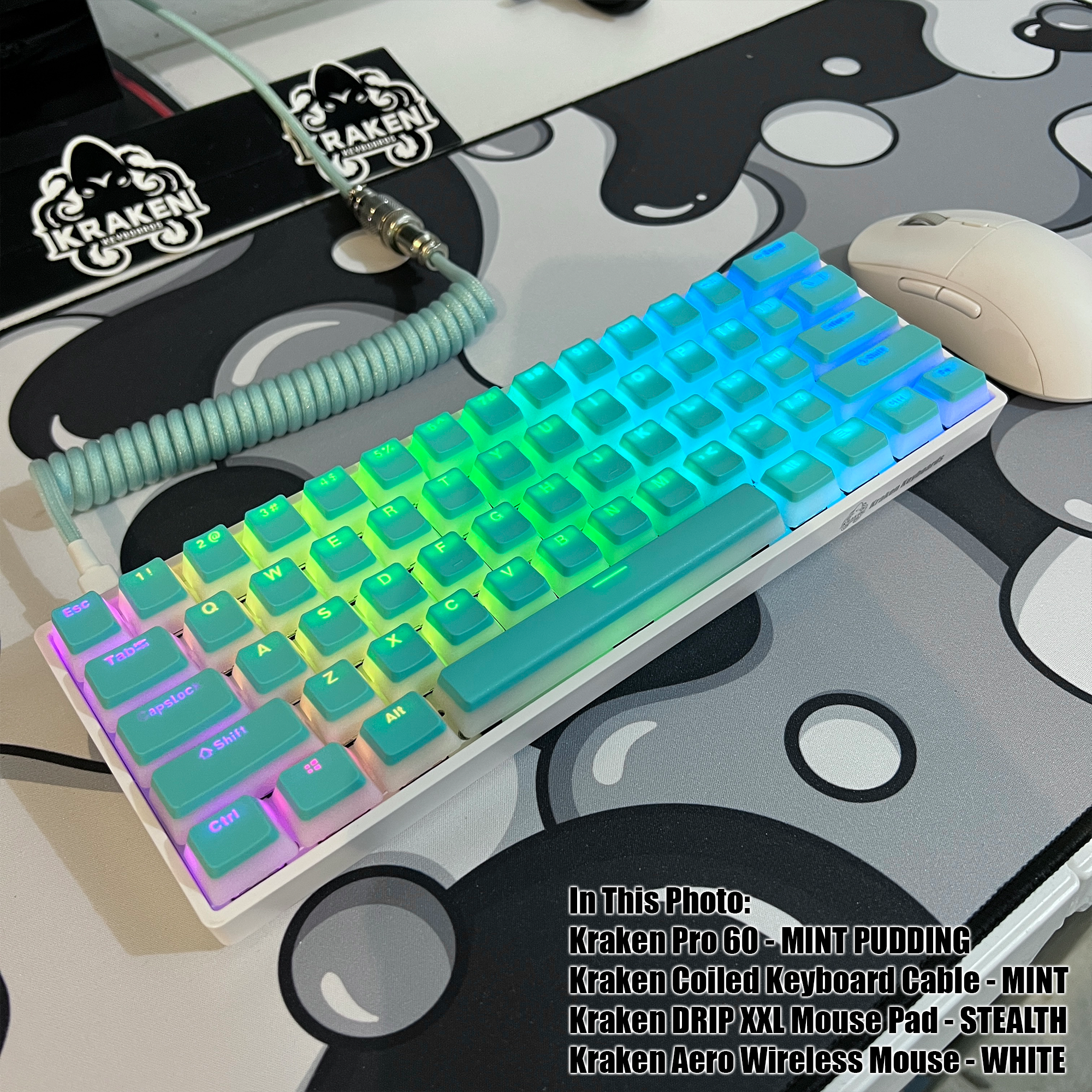 Mint Pudding Keycap Set (ISO Keys included)