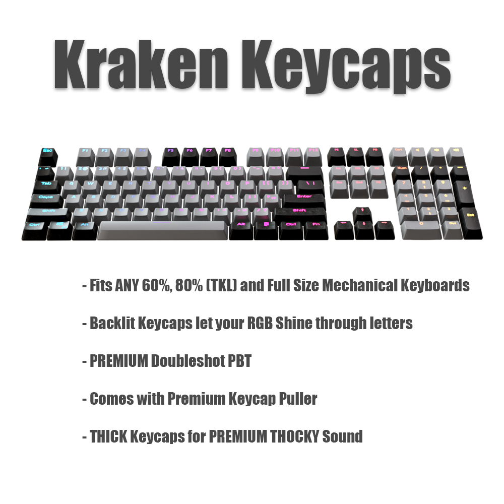 Stealth Keycap Set - Kraken Keycaps – Kraken Keyboards