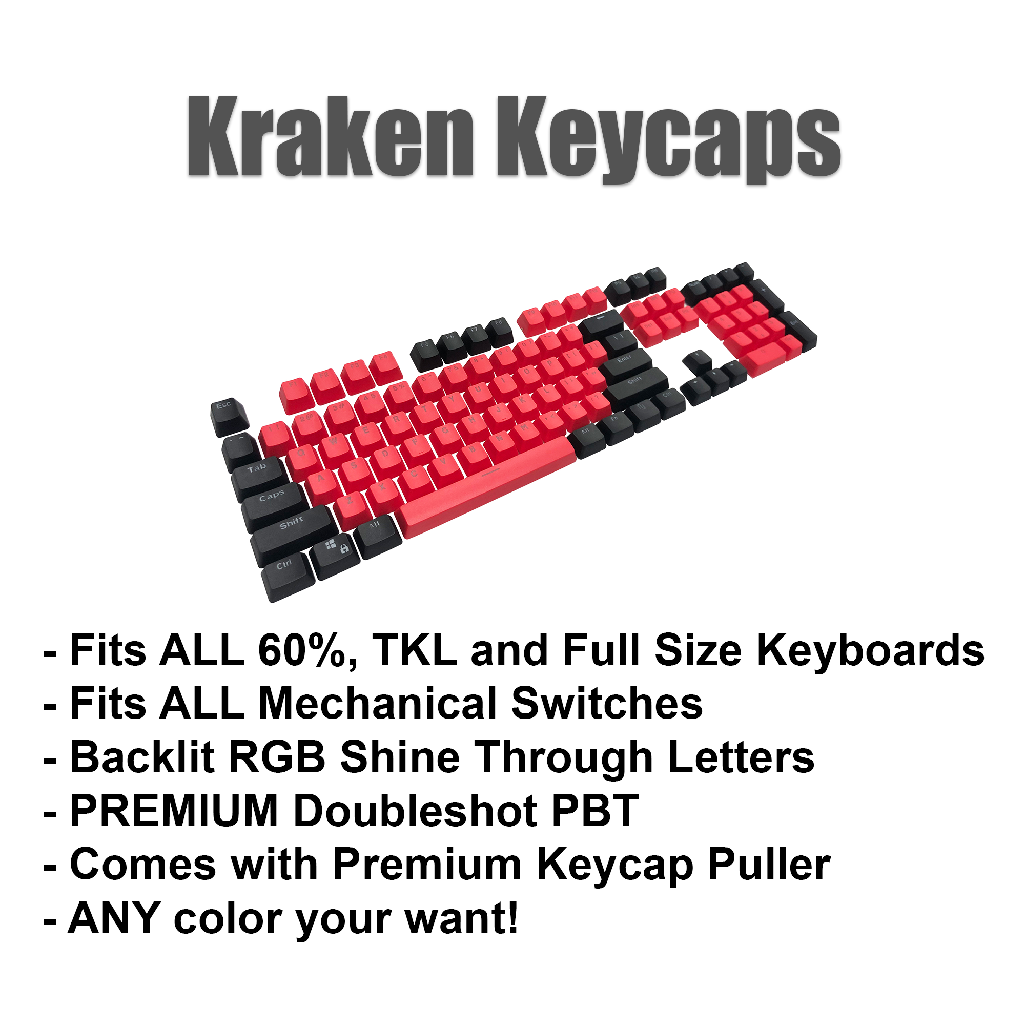 BRED Keycap Set - Kraken Keycaps
