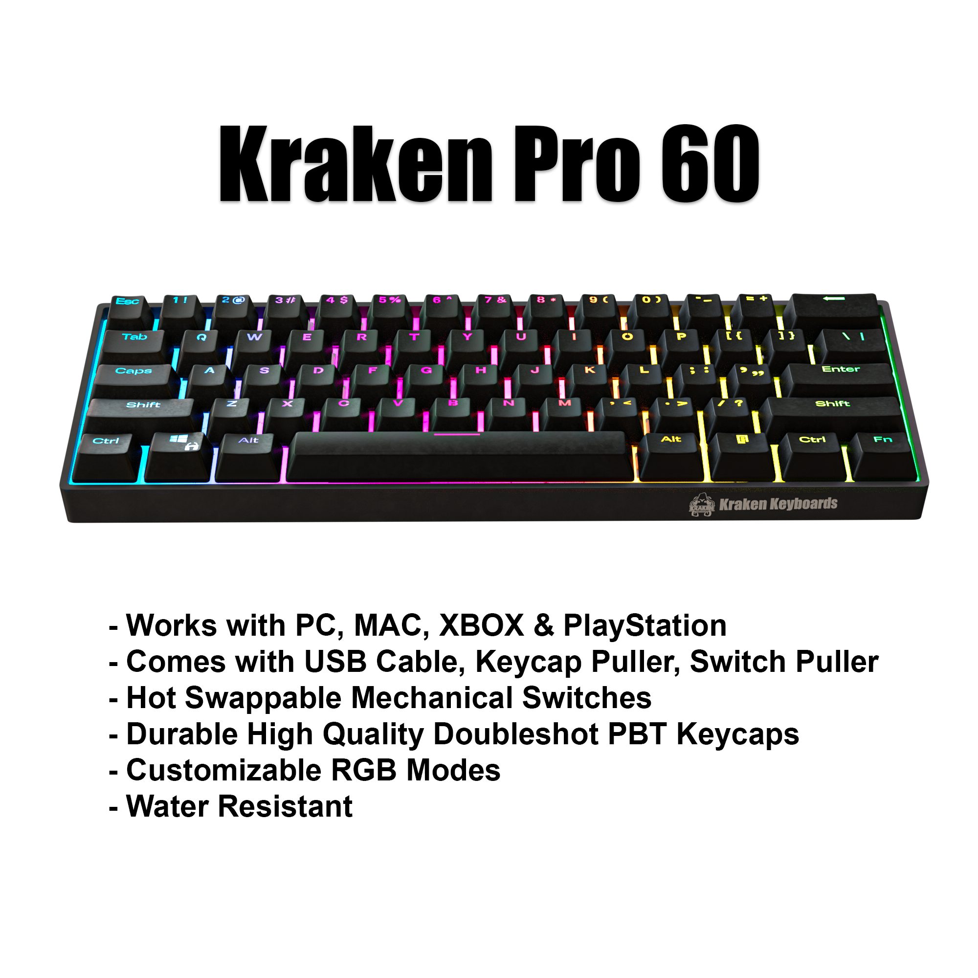 BLACKOUT Edition | Kraken Pro 60% Mechanical Keyboard | KRAKEN
