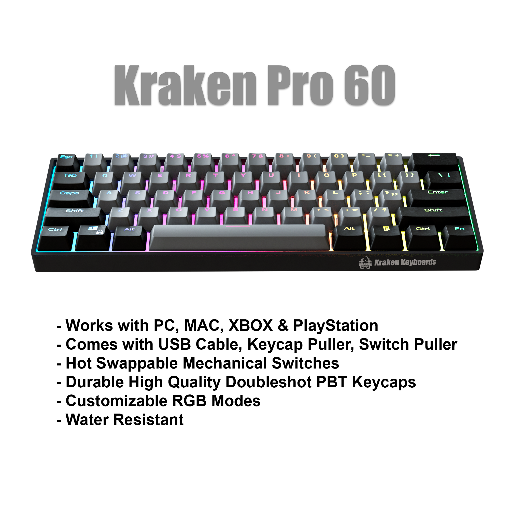 Shop Kraken Pro Wired Mechanical Gaming Keyboard - Silver (Linear) at the  best price in Kuwait from Alfuhod