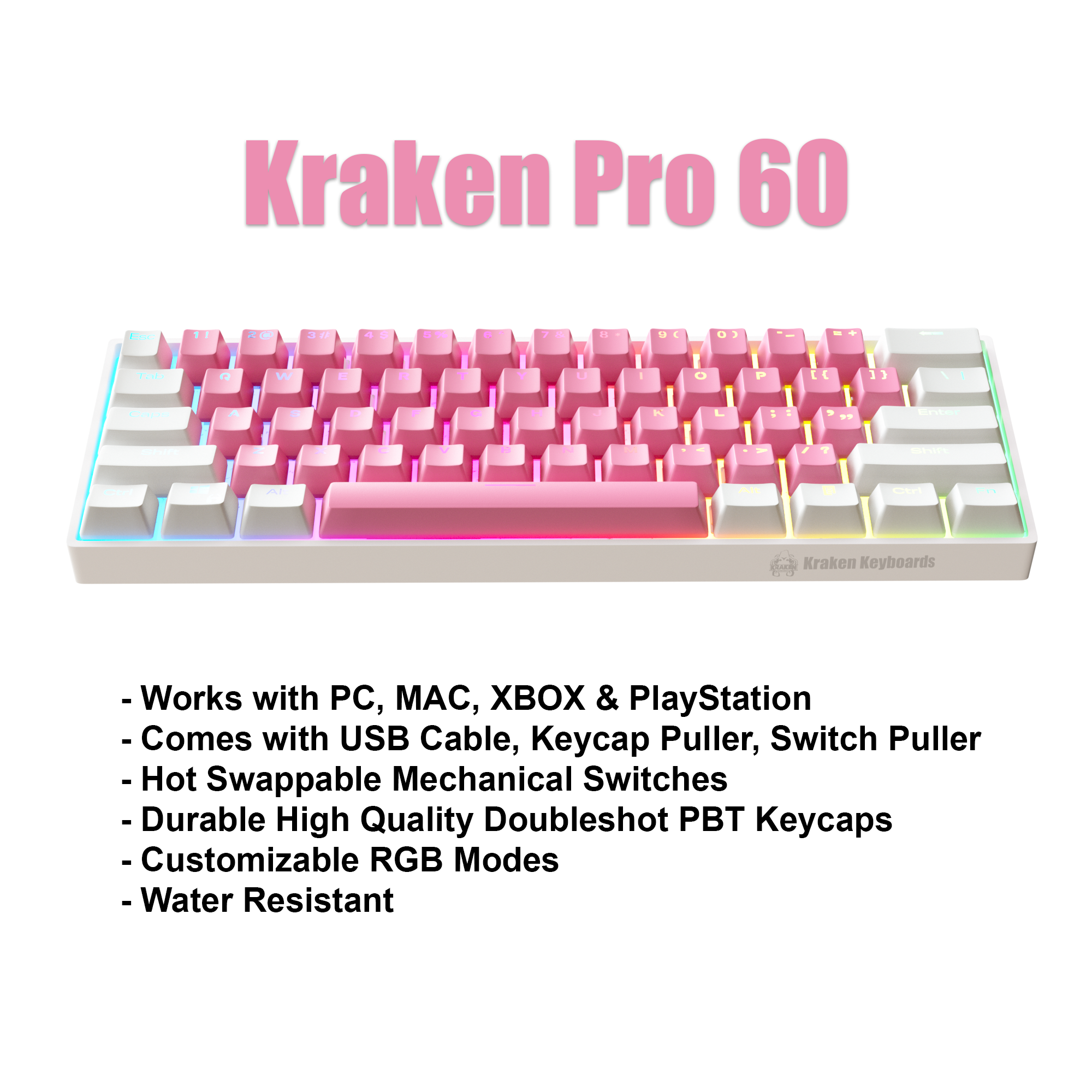 SAKURA Edition, Kraken Pro 60% Mechanical Keyboard
