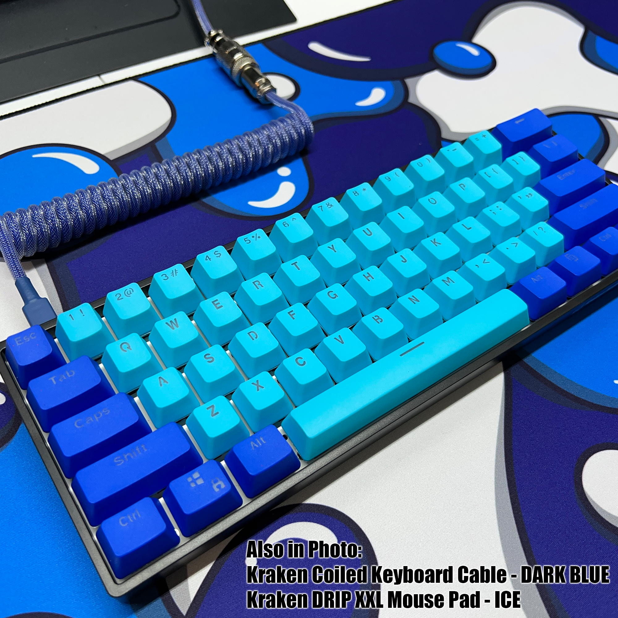 Coiled Keyboard Cable - DARK BLUE
