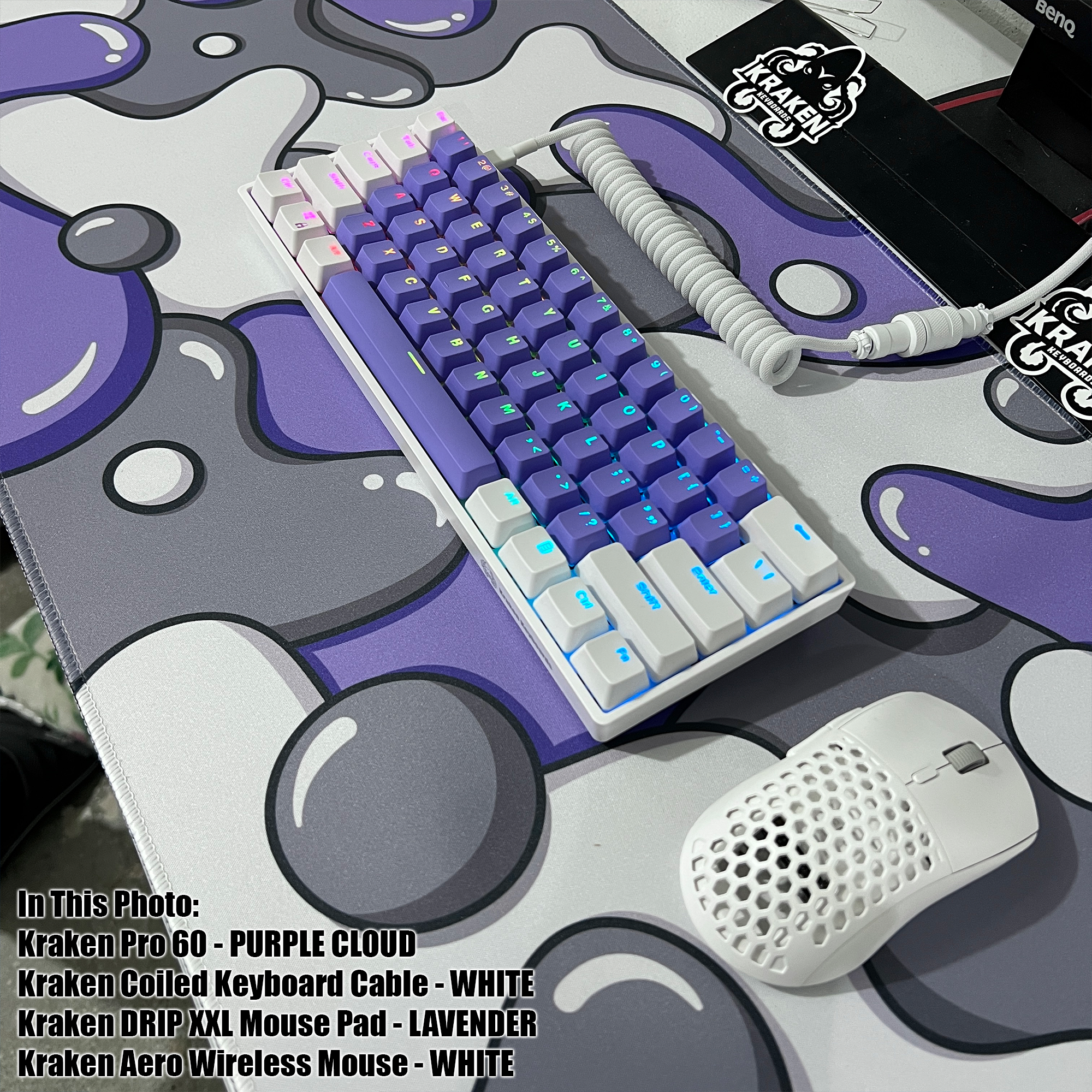  KRAKEN KEYBOARDS Purple RAIN Edition Kraken Pro 60, Purple &  Blue 60% HOT SWAPPABLE Mechanical Gaming Keyboard for Gaming On PC, MAC,  Xbox and Playstation (Purple Rain