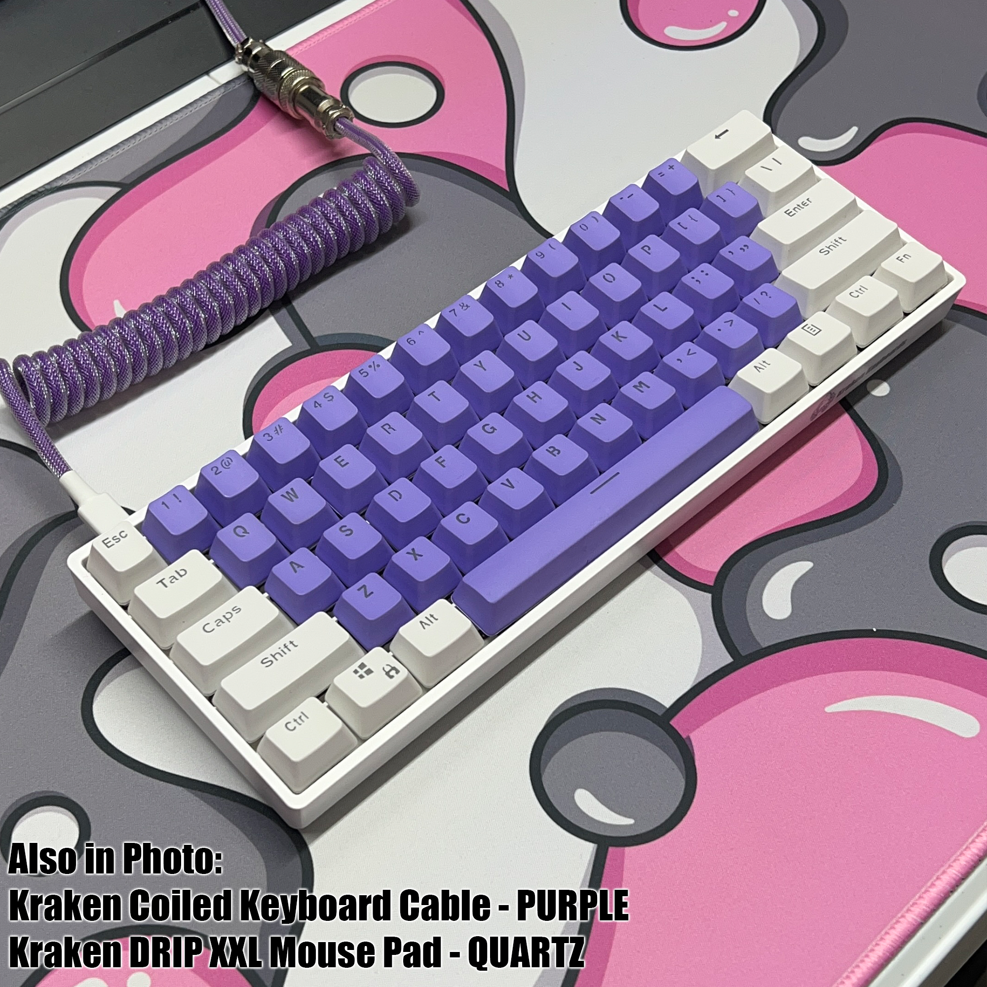 Coiled Keyboard Cable - PURPLE