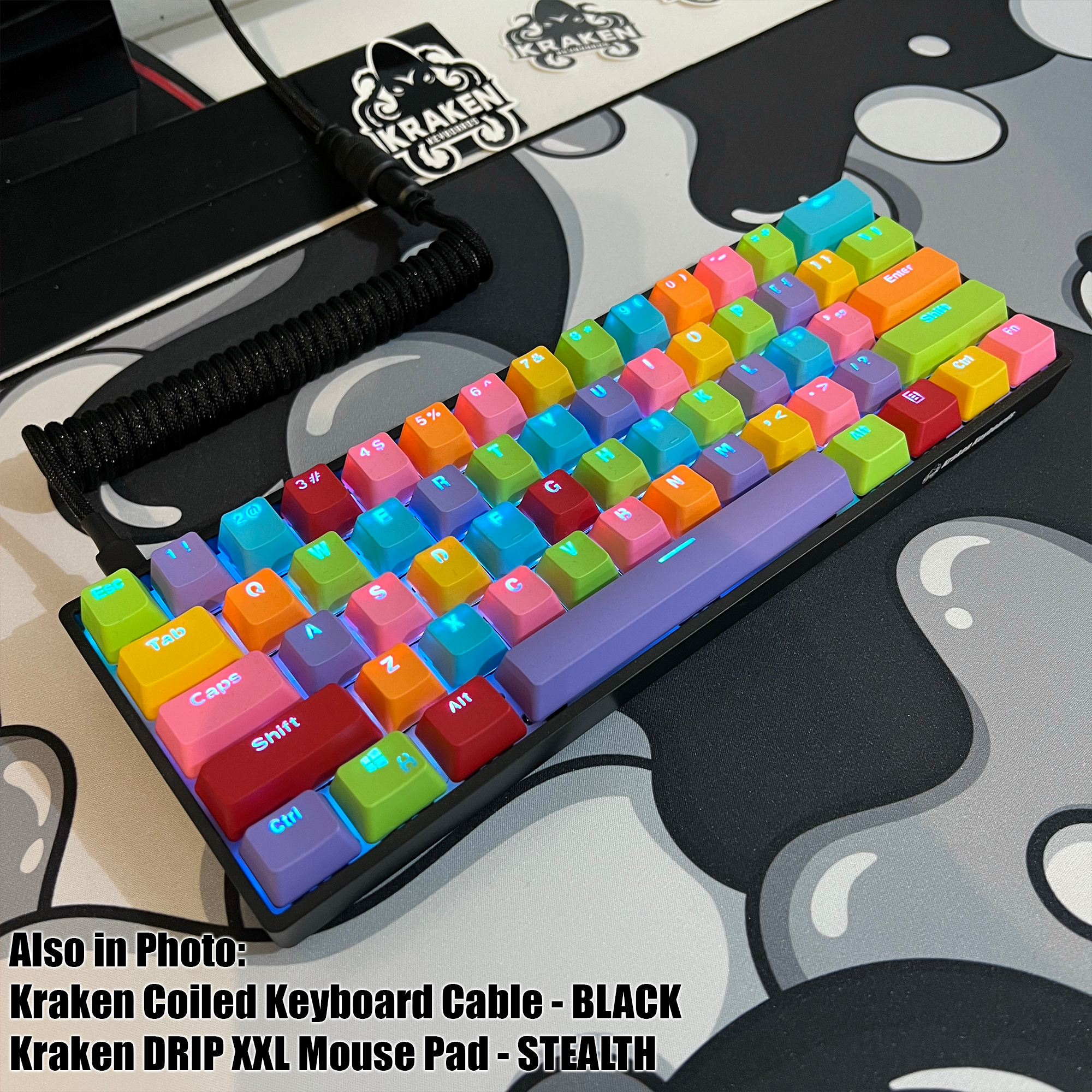 KRAKEN XXL DRIP EDITION Gaming Mouse Pad - STEALTH