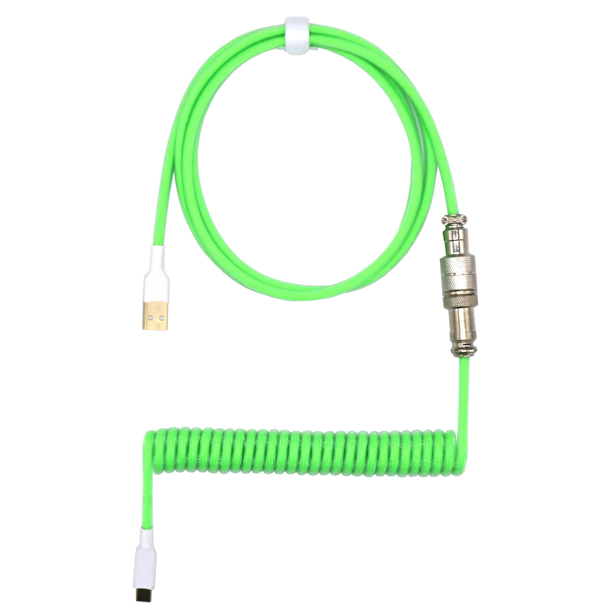 Coiled Keyboard Cable - GREEN