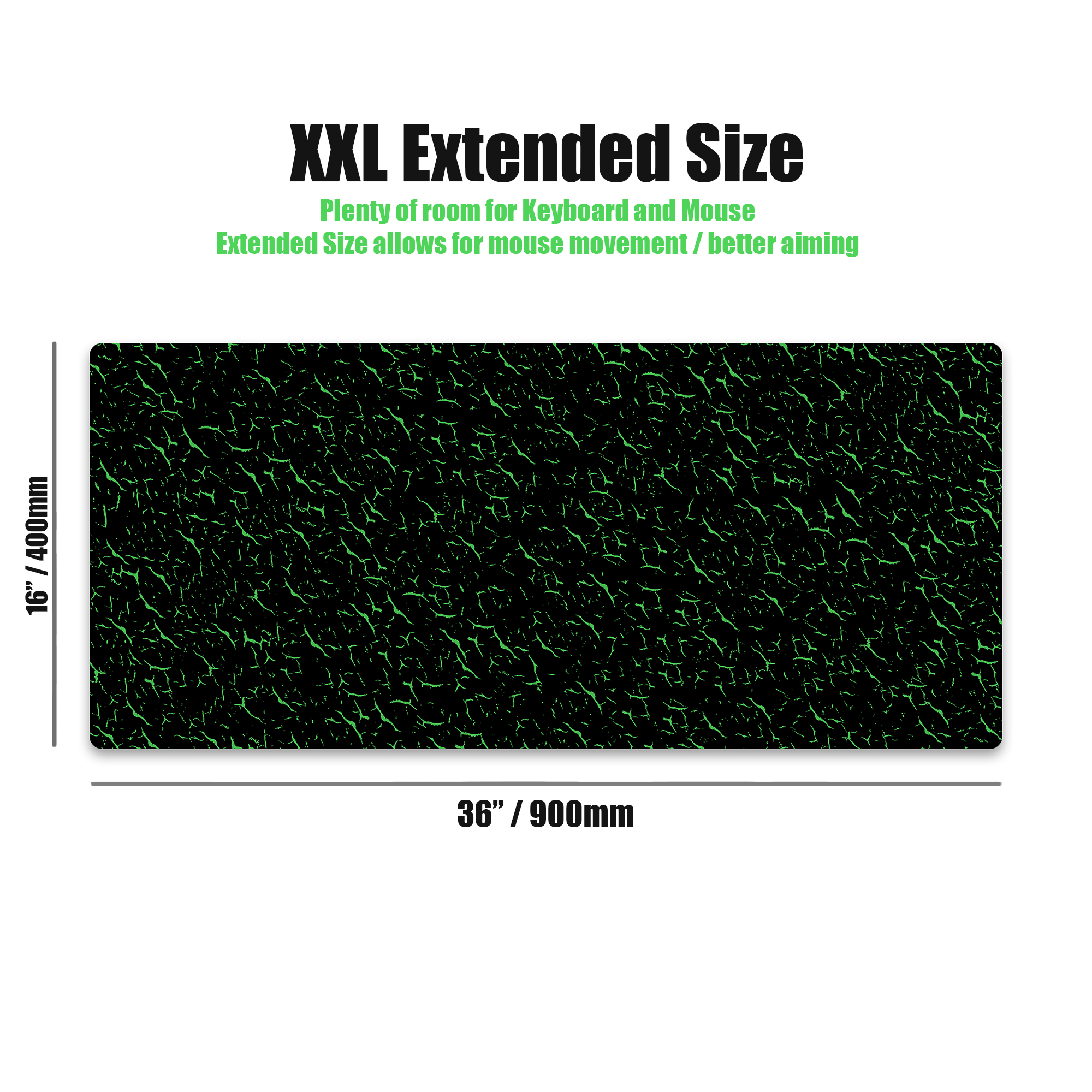 Kraken XXL Gaming Mouse Pad - Black & Green Tiger