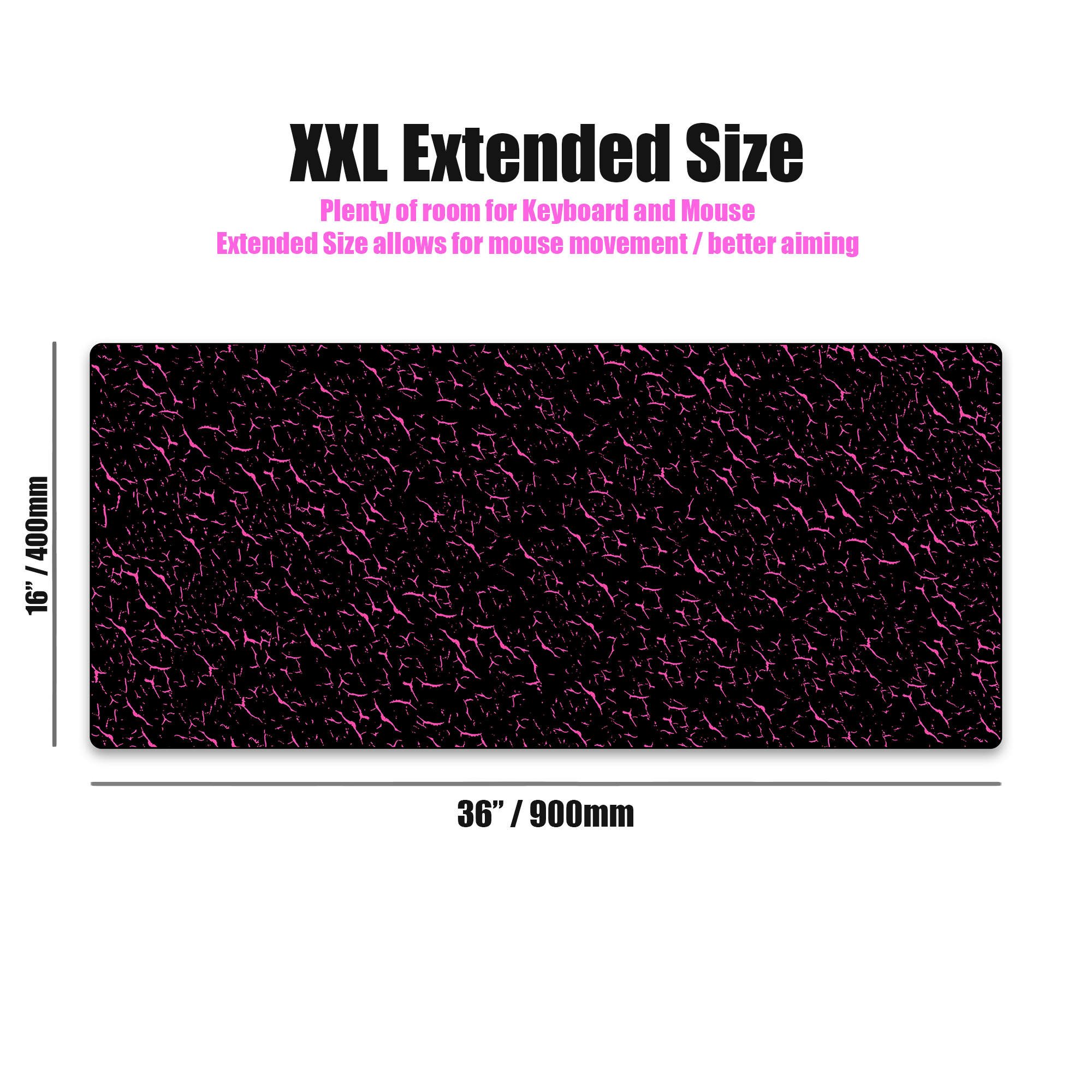 Kraken XXL Gaming Mouse Pad - Black & Pink Tiger