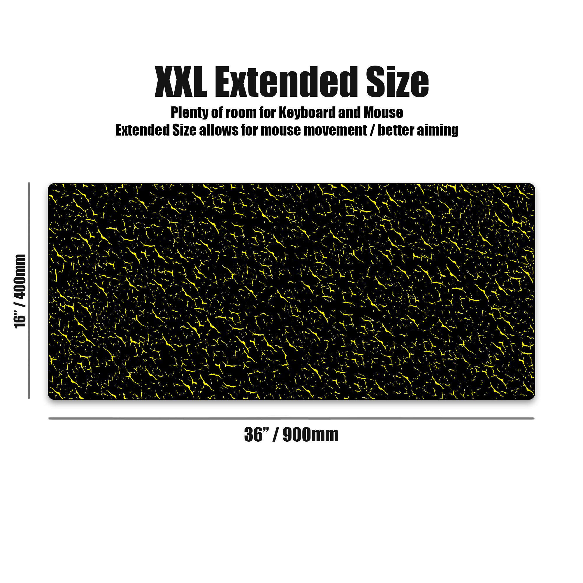 Kraken XXL Gaming Mouse Pad - Black & Yellow Tiger