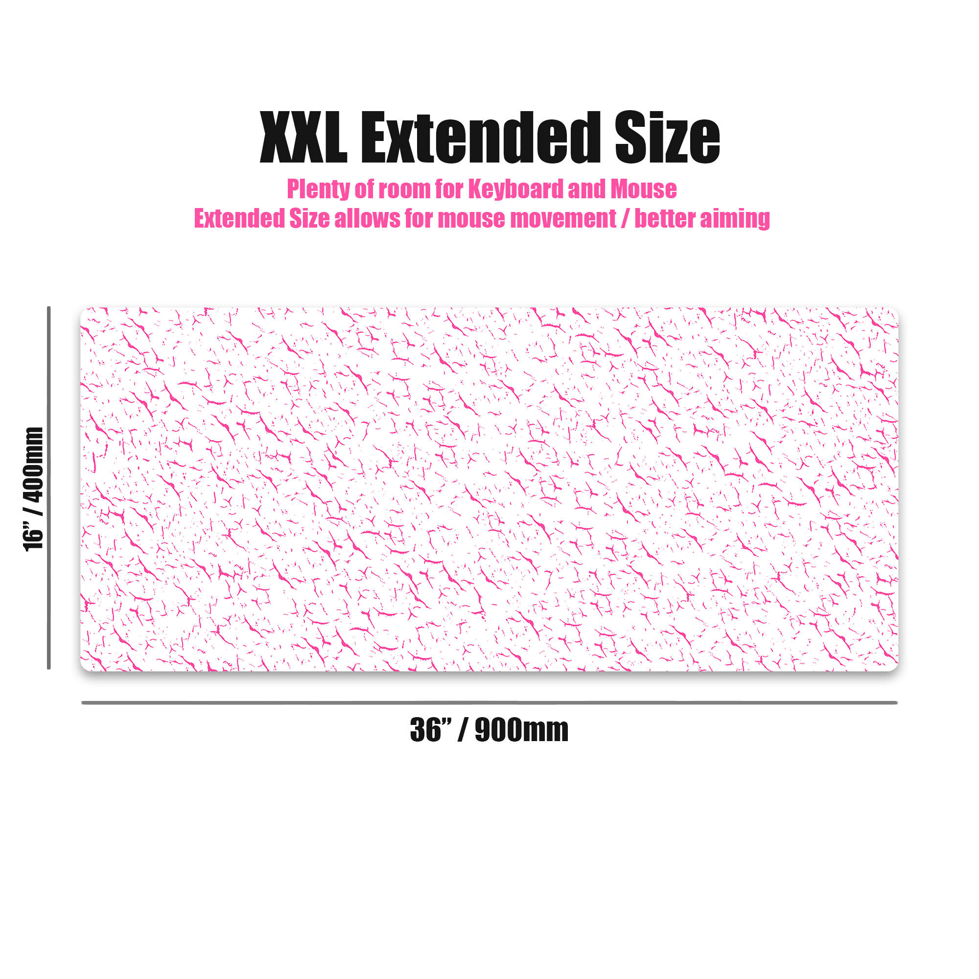 Kraken XXL Gaming Mouse Pad - White & Pink Tiger