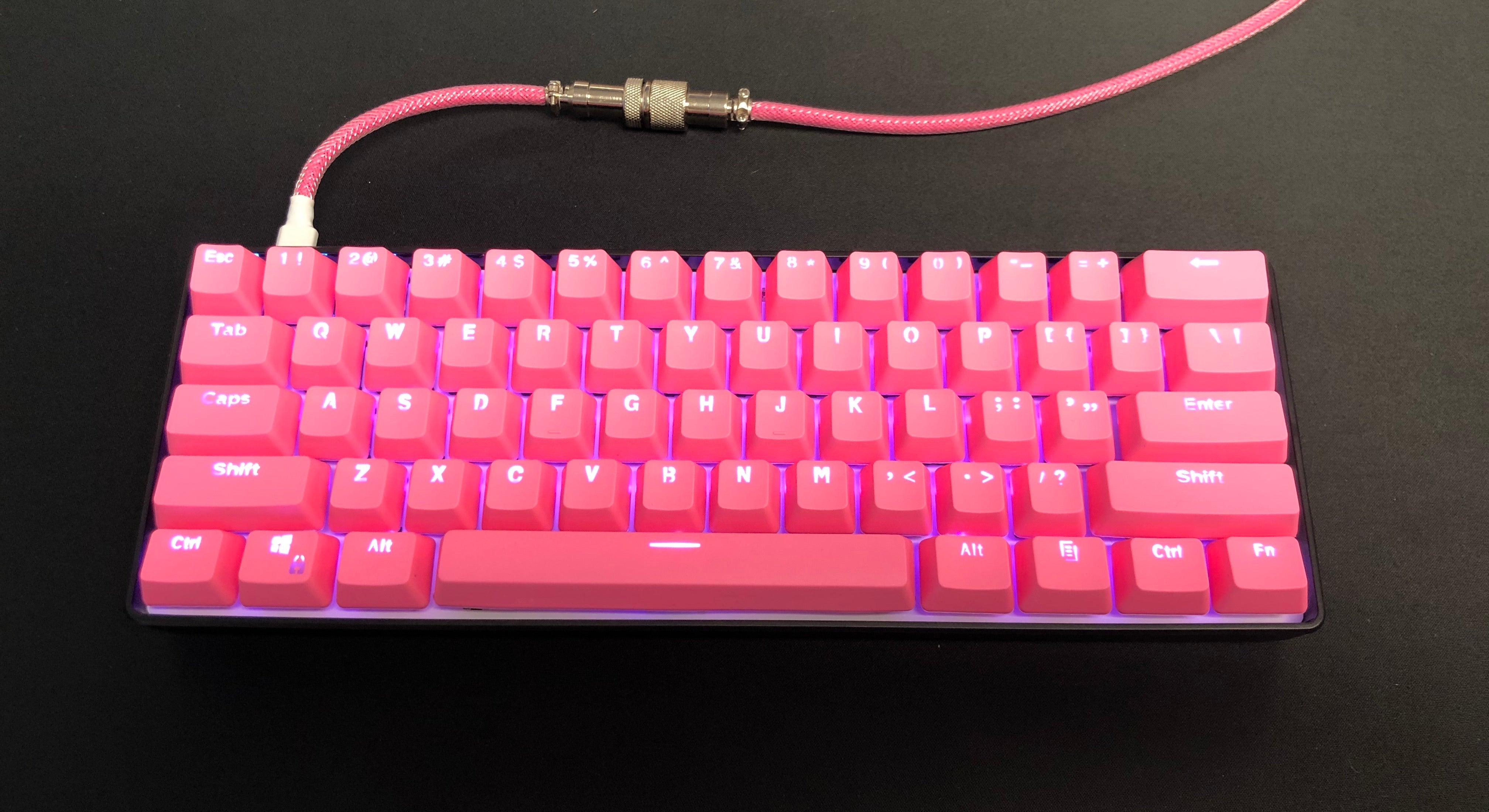 Pure Pink Keycap Set - Kraken Keycaps - Doubleshot PBT Backlit Keycaps ...